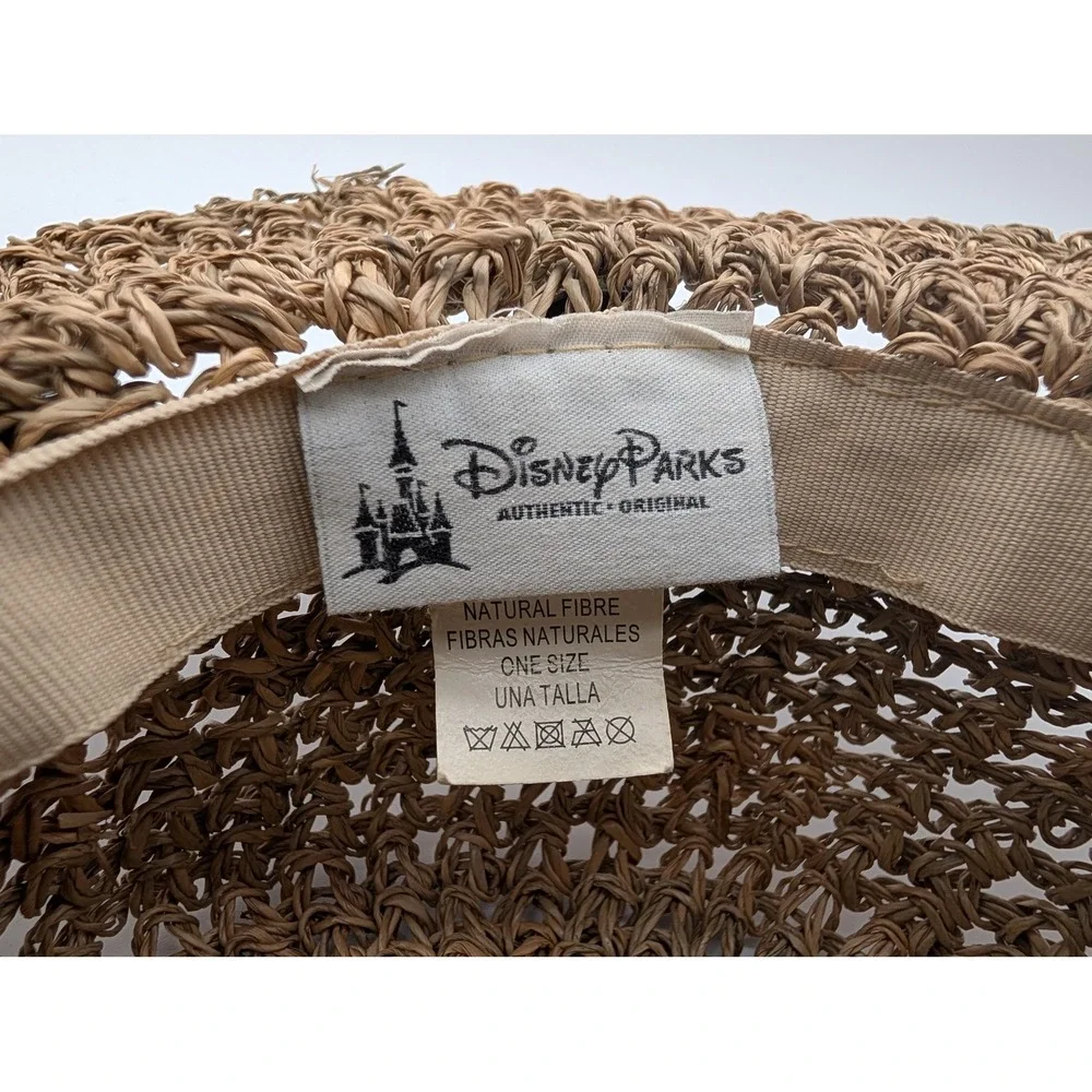 Disney Parks Mickey Mouse Natural Fiber Straw Sun Hat Tan WDWLG24-NAT One Size